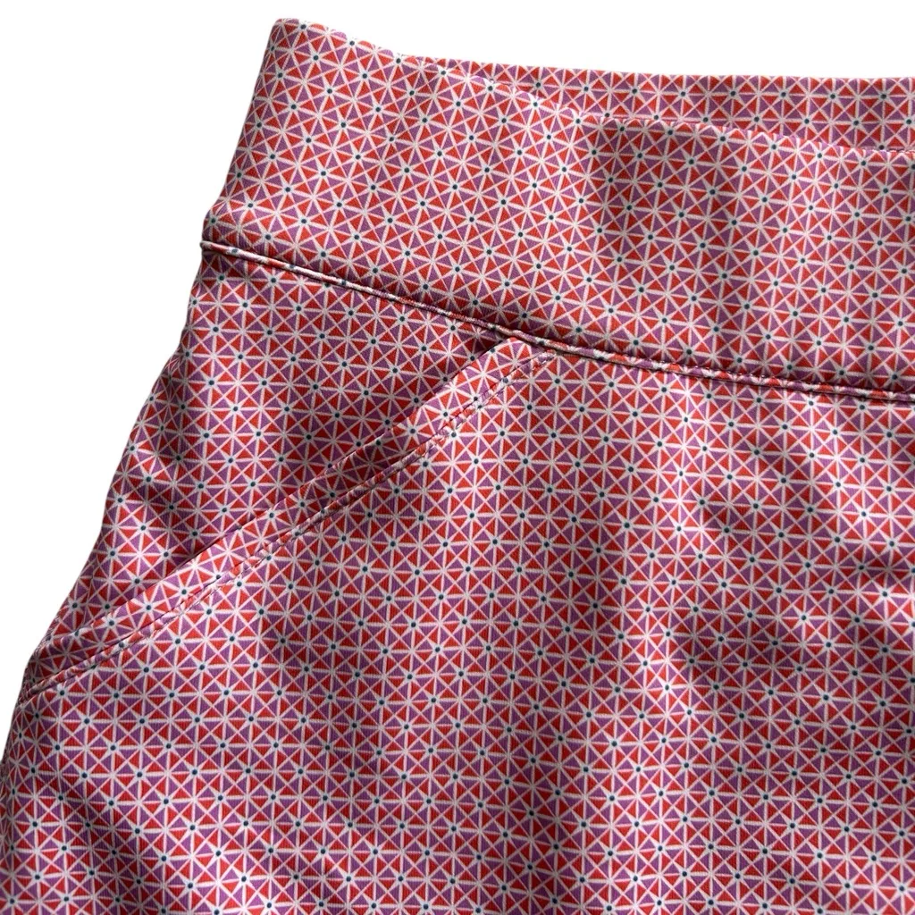 Peter Millar Alice Petal UPF 50+ Golf Tennis Skort Orange Purple Geometric M - Image 4