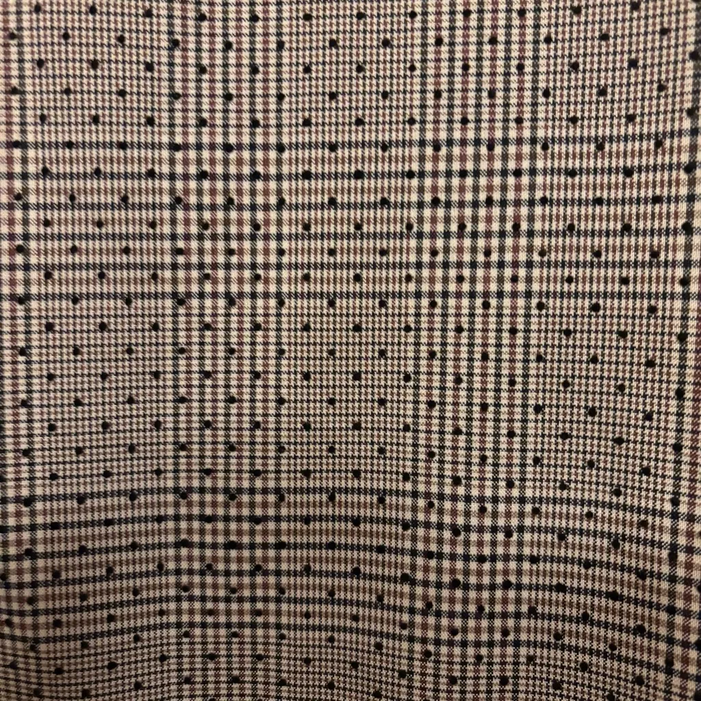 Zara Brown Plaid & Polka Dot Puff-Sleeve Babydoll 60s Style Shift Dress - Medium - Image 14