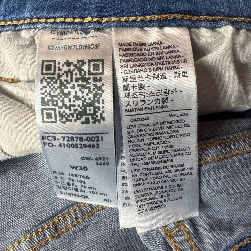 Levi’s SZ 30 High-Rise Jean Shorts Distressed Stretch Zip-Fly Frayed Hem Pockets - Image 7