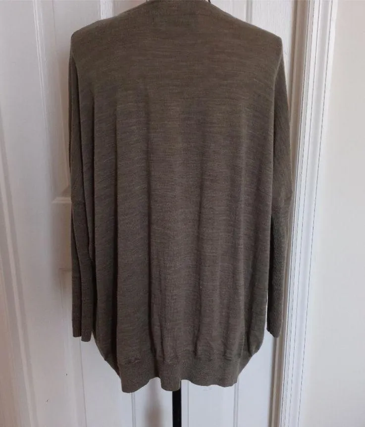 All Saints Khaki Green Sweater Rheia Jumper Tunic Top Small - Image 10