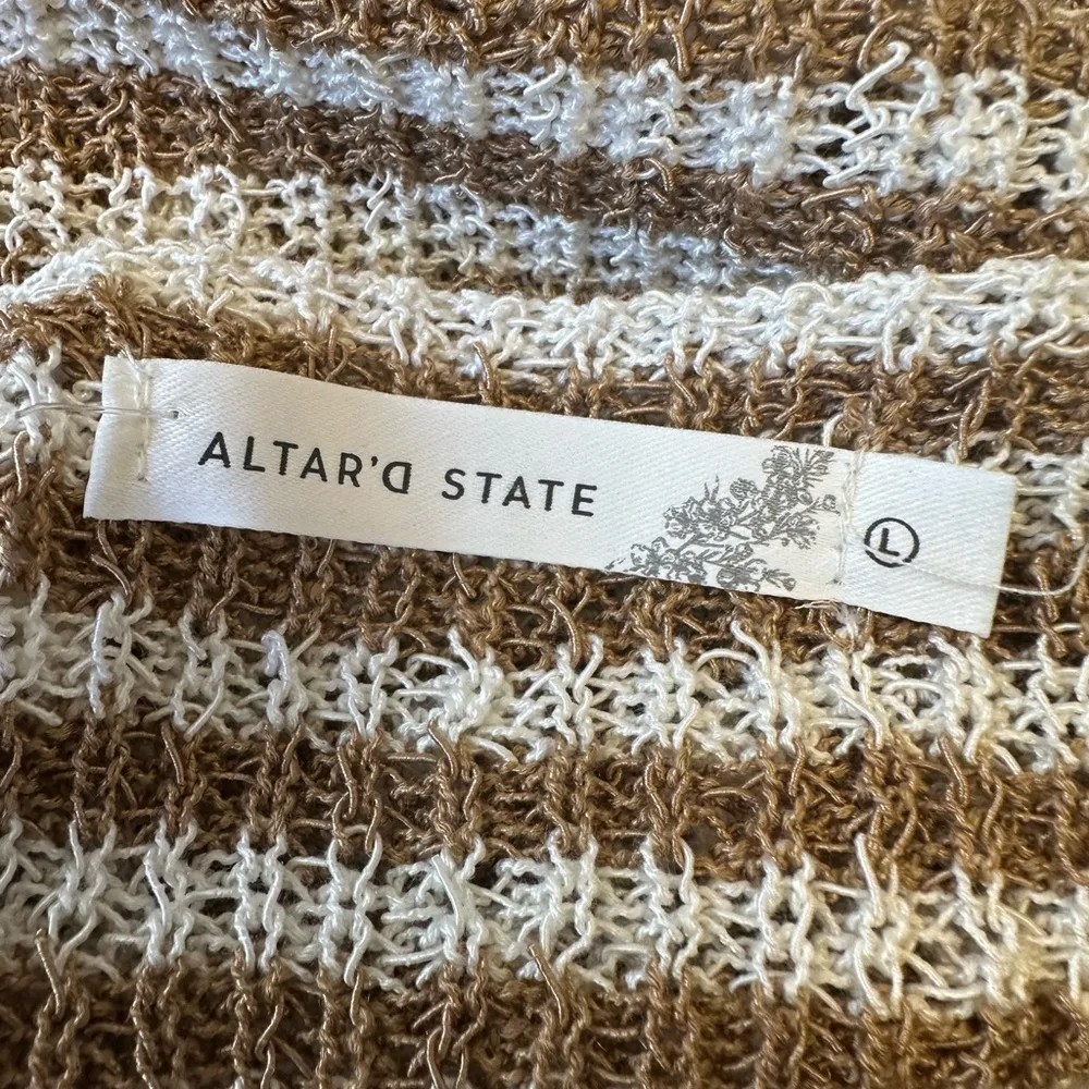 Altar’d State Striped Ariel Knit Sweater Vest Hook & Eye Top Cropped NWOT - Image 7