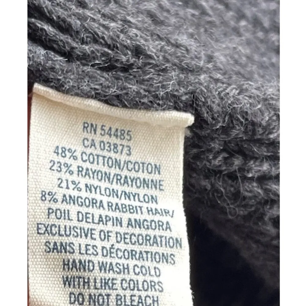 Vintage American Eagle Women’s sz Medium Cropped Pullover Gray Knitted Sweater - Image 8