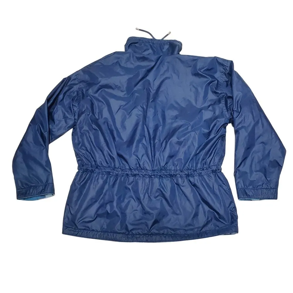 Navajo Native Aztec Thunderbird Fleece Reversible Jacket Vtg Sz M 90s Blue Size M - Image 6