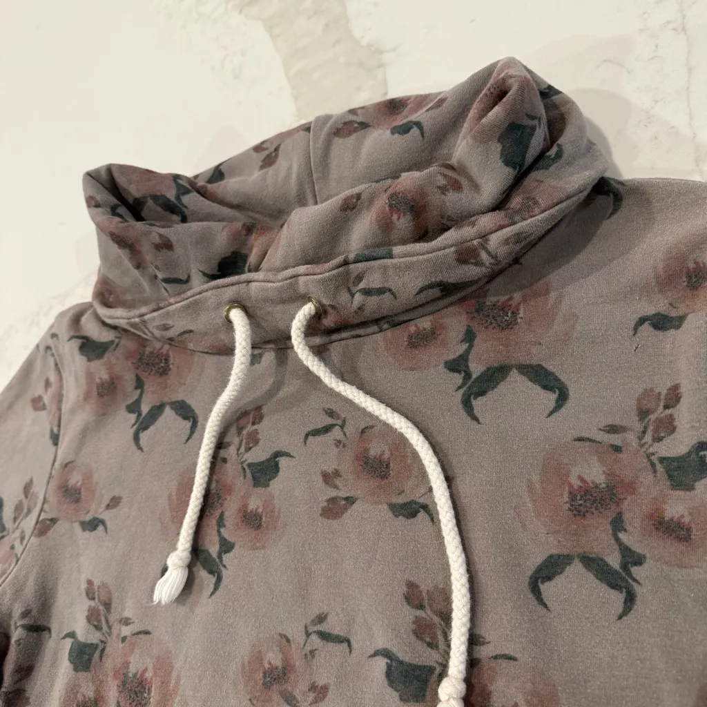 Ampersand Ave Floral Cowl Neck Sweatshirt Women’s Medium Vintage Gray Wash Boho - Image 5