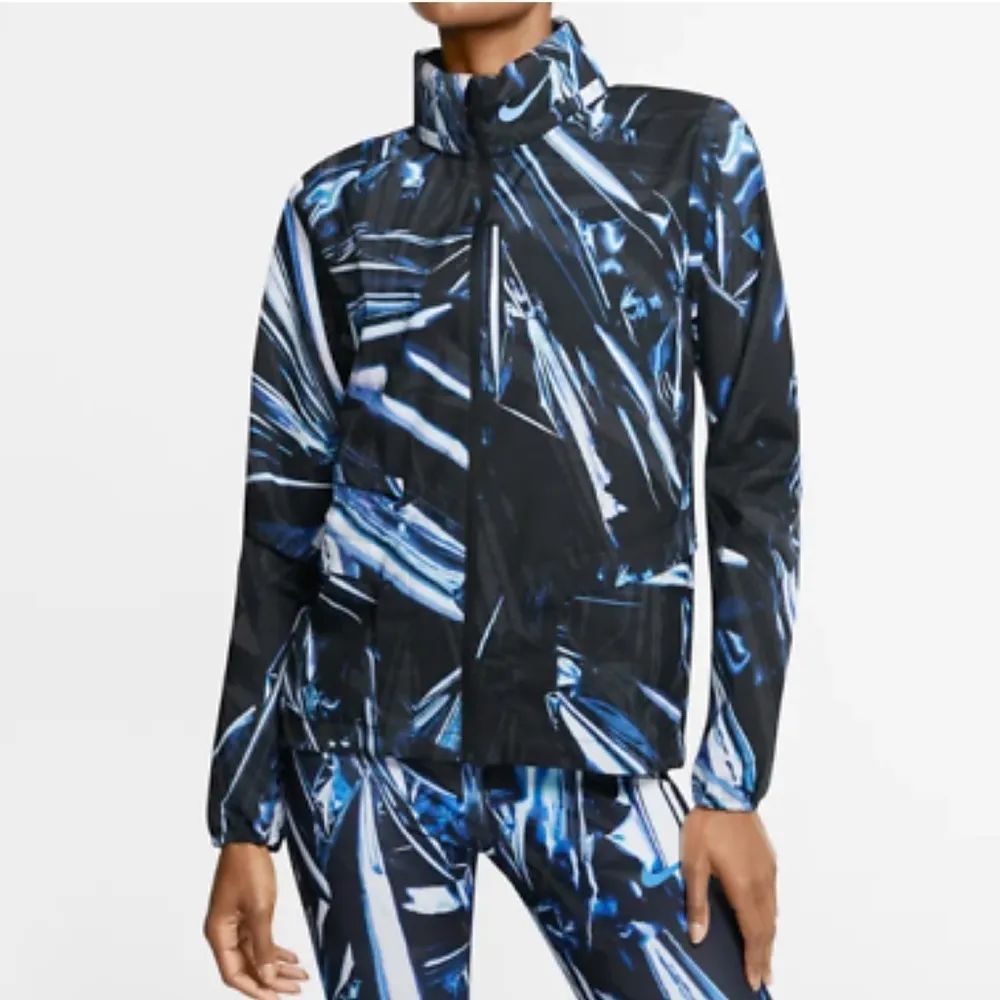 Nike Shield Abstract Print Activewear Full Zip Running Jacket Size XS - Image 3