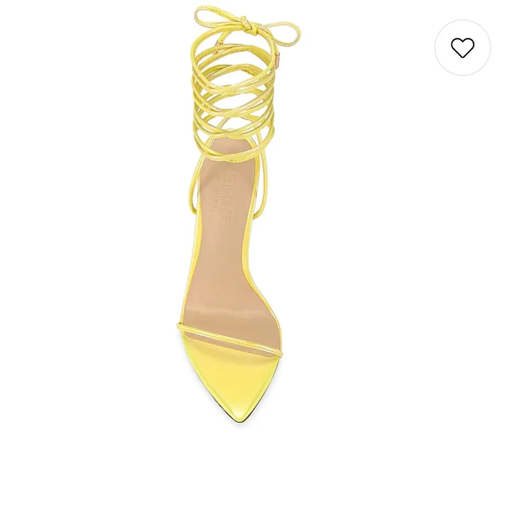 FEMME LA Luce Minimal Heeled Sandal in Sol Yellow Size 5 - Image 4