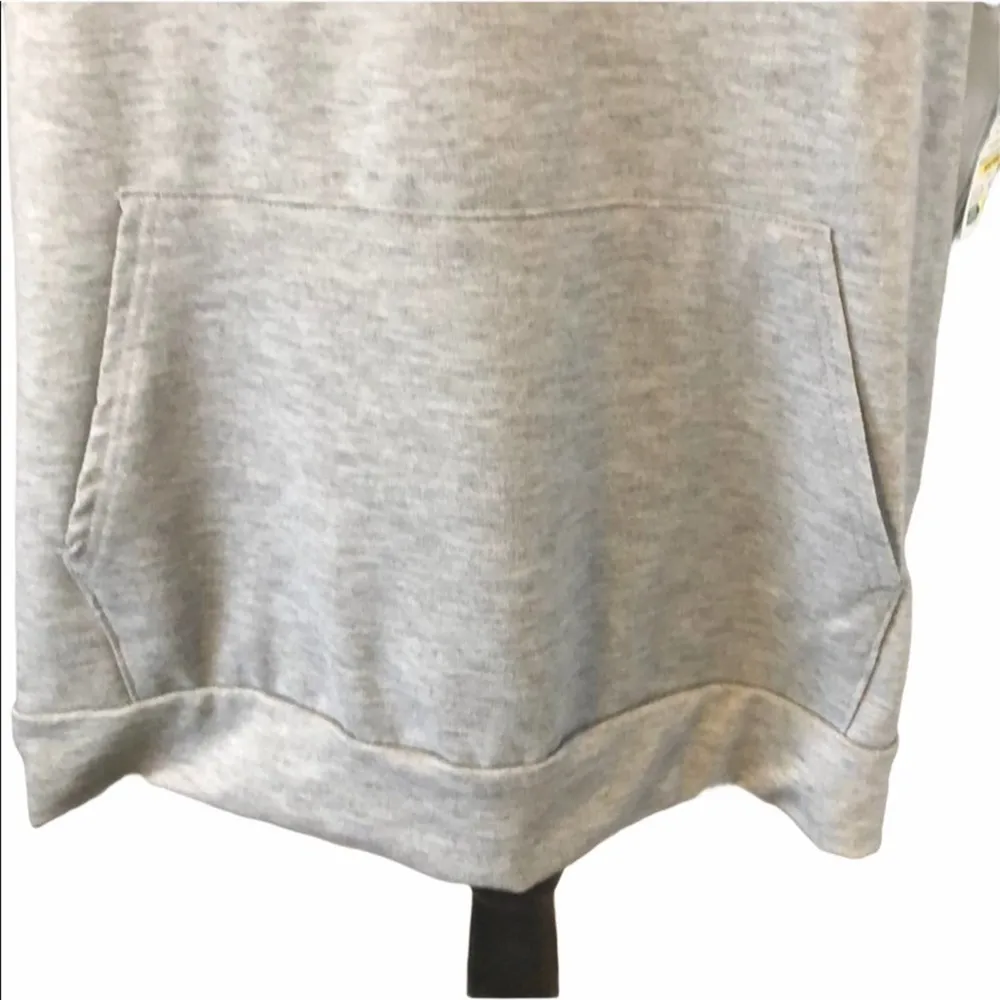 Light Grey Short Sleeve Lightweight Hoodie with Kangaroo Front Pocket XL Gray - Image 5