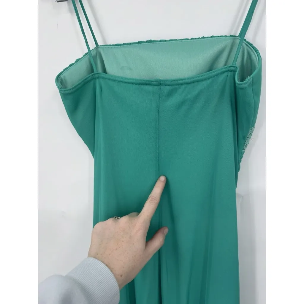 VTG City Triangles Y2K Retro Mermaid Whimsical Mini Dress Women S Blue Sequins - Image 10