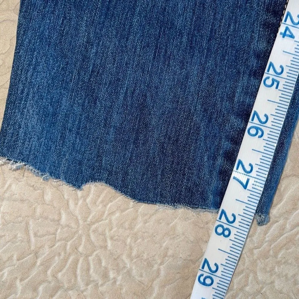 Vintage America Blues Stretch Denim Cropped Skinny Jeans Mid Rise Size 8/29 Medi Blue - Image 11