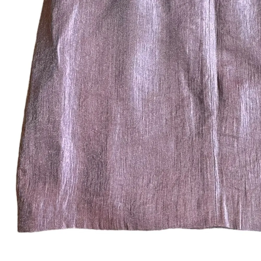 Suzi Chin for Maggy Boutique Purple Sheath Dress Shimmer Sleeveless Ruffle Small - Image 8