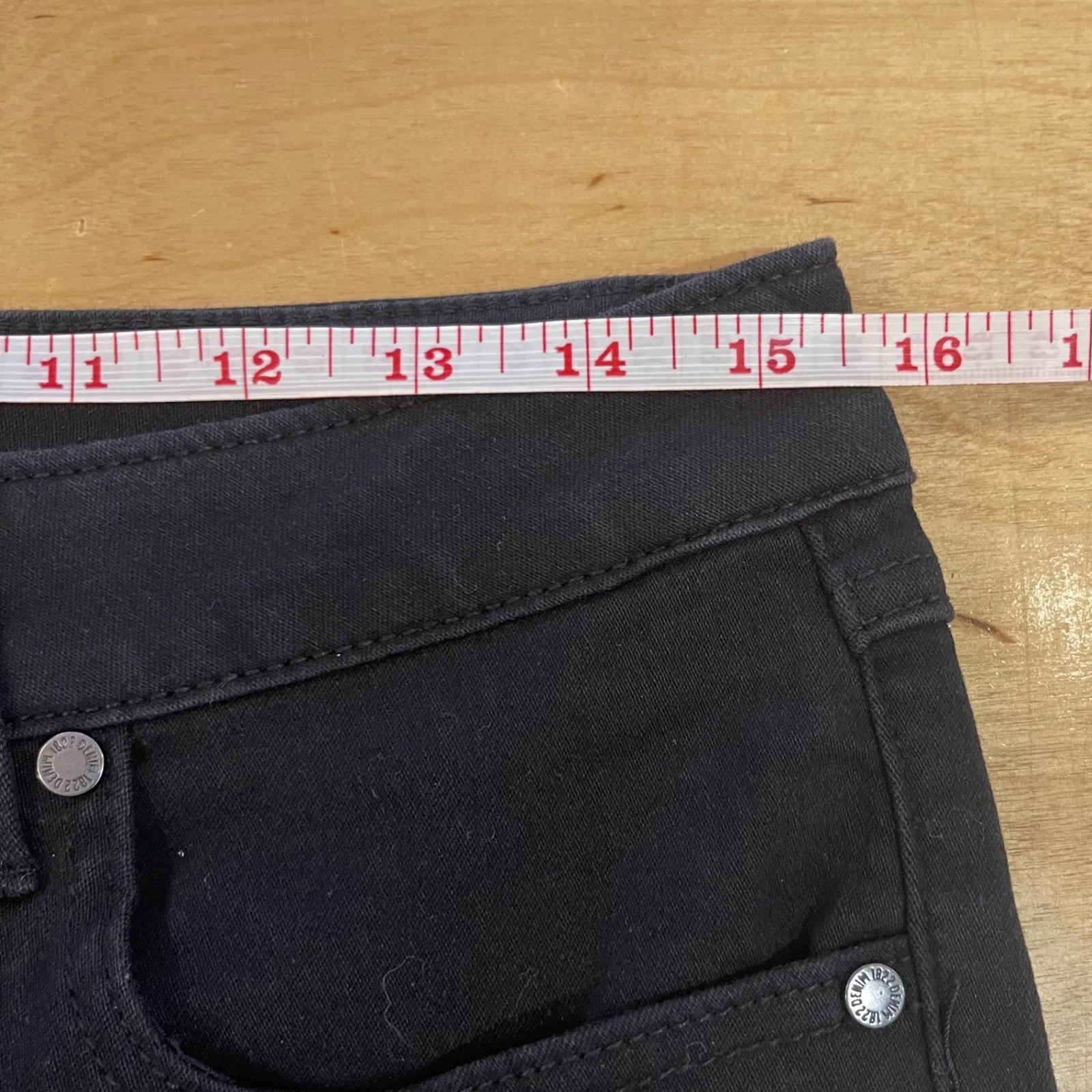 1822 Denim Black Bootcut Split Hem Jeans Women's Size 12 Stretch Retro - Image 7