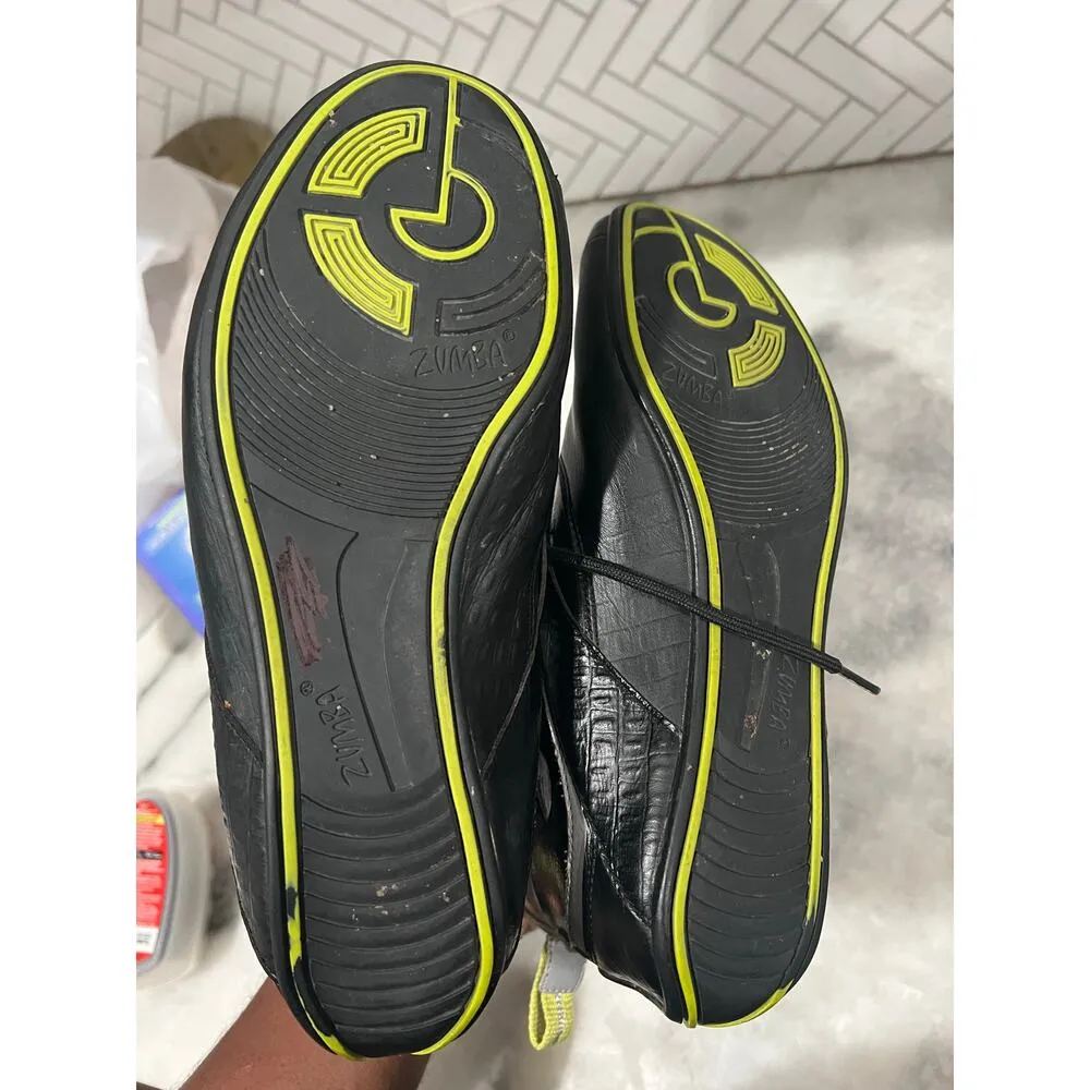 Zumba Fitness High Top Dance Sneakers Black Neon Yellow Women’s Size 7 - Image 8
