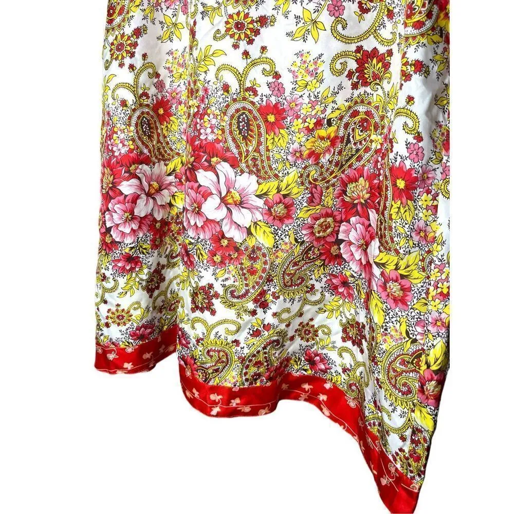Old Navy Y2K 100% Silk Floral Paisley Print Just Below The Waist Skirt Size 10 - Image 4