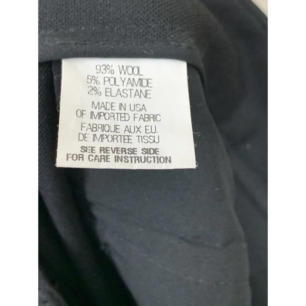 Theory Tassa Slim Trouser Pant Size 4 Black Side Zipper Mesh Wool Blend - Image 3