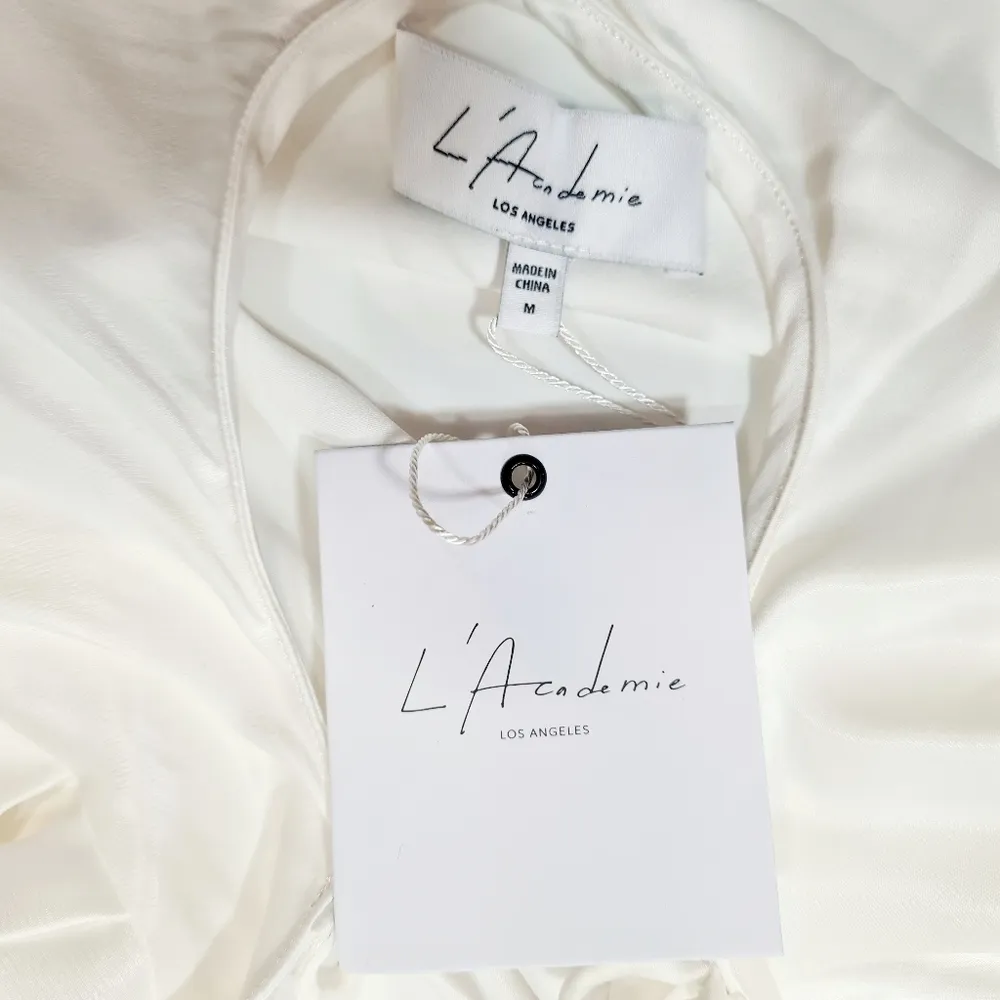 L'Academie Azaria Midi Dress in White & Black - Image 9