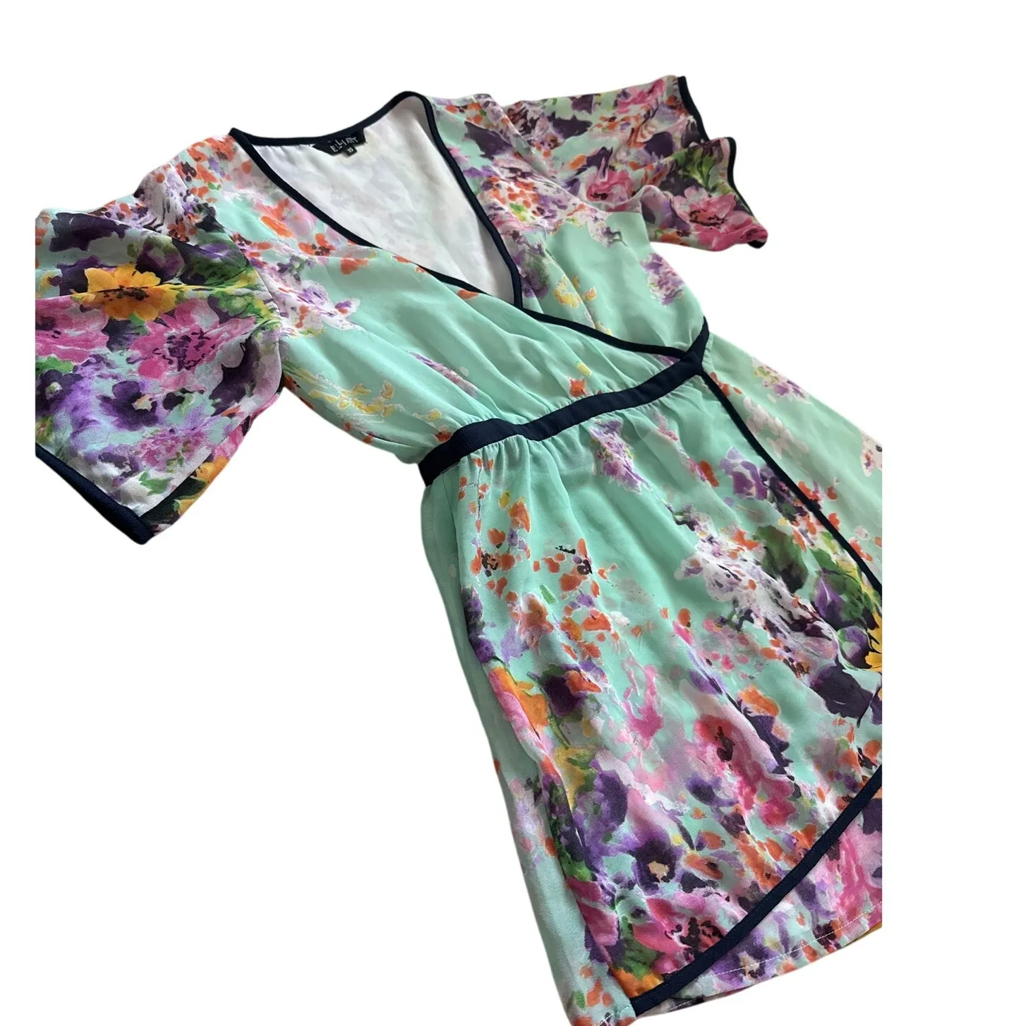 Elliatt Overindulgence Whimsy Multicolor Floral Wrap Romper Size XS‎ - Image 7