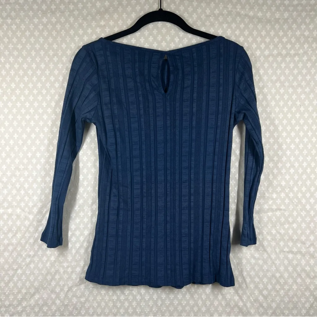 Amour Vert Blue Ribbed Organic‎ Cotton Top - Image 4