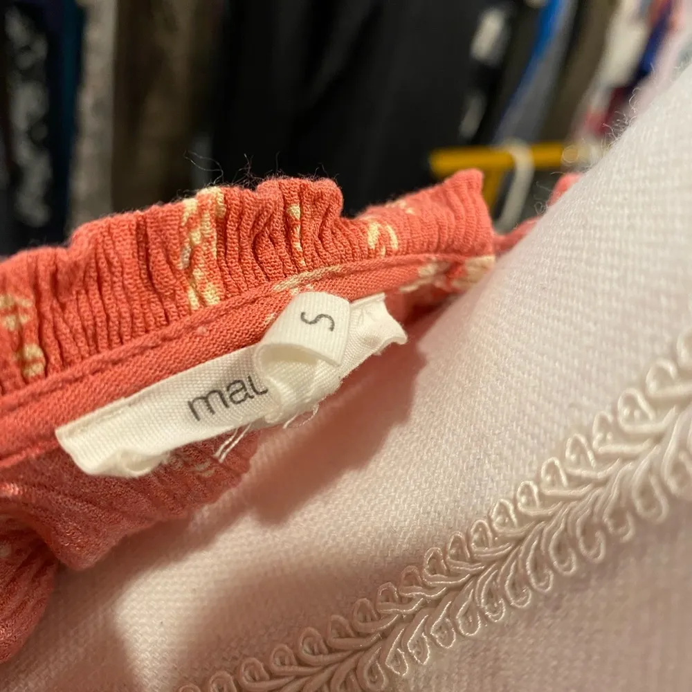 Maurice’s Coral Yellow and White Boho Ditsy Floral Peplum Babydoll Tank Top - Image 2