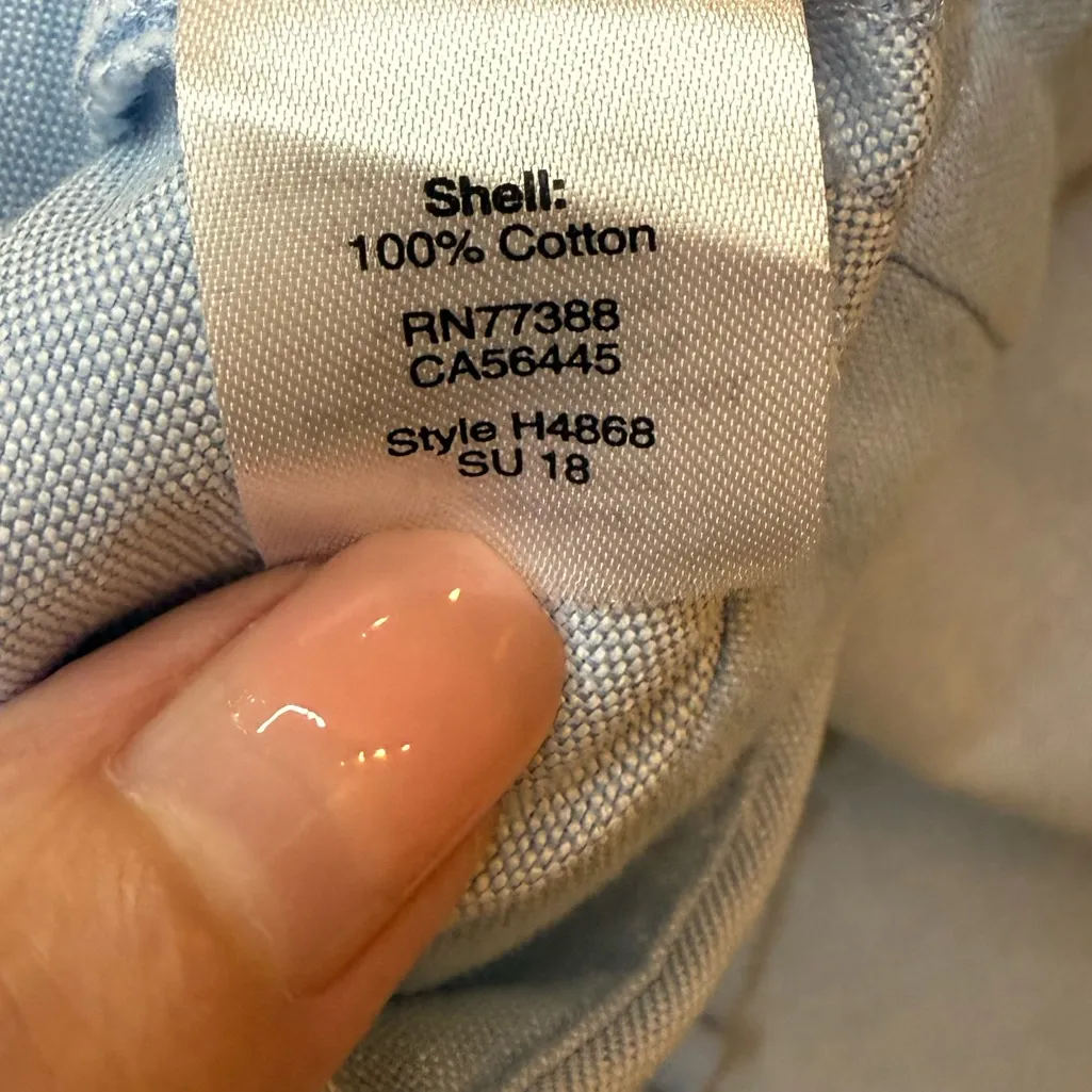 J. Crew Blue Chambray Oxford Ruffle Faux Wrap Pencil Skirt Preppy Size 10 - Image 8