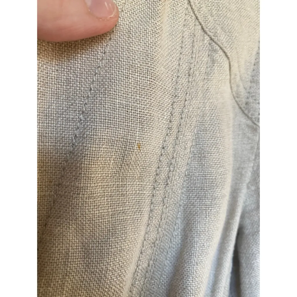 Coldwater Creek Beige 100% Linen Button Up Blazer Parisian Classic Scandi Luxe - Image 9