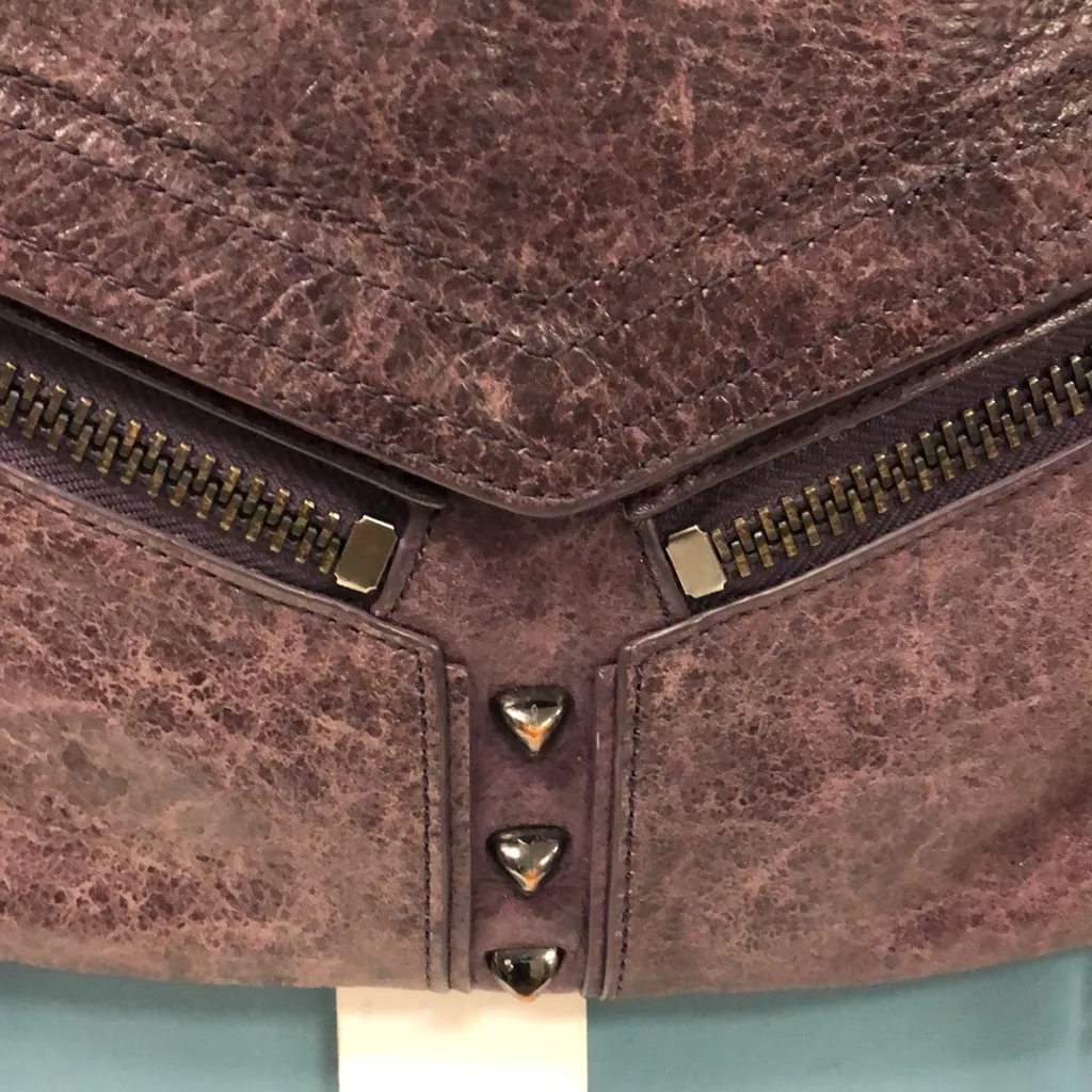 Botkier plum purple crossbody bag  with zippers and‎ studs - Image 13