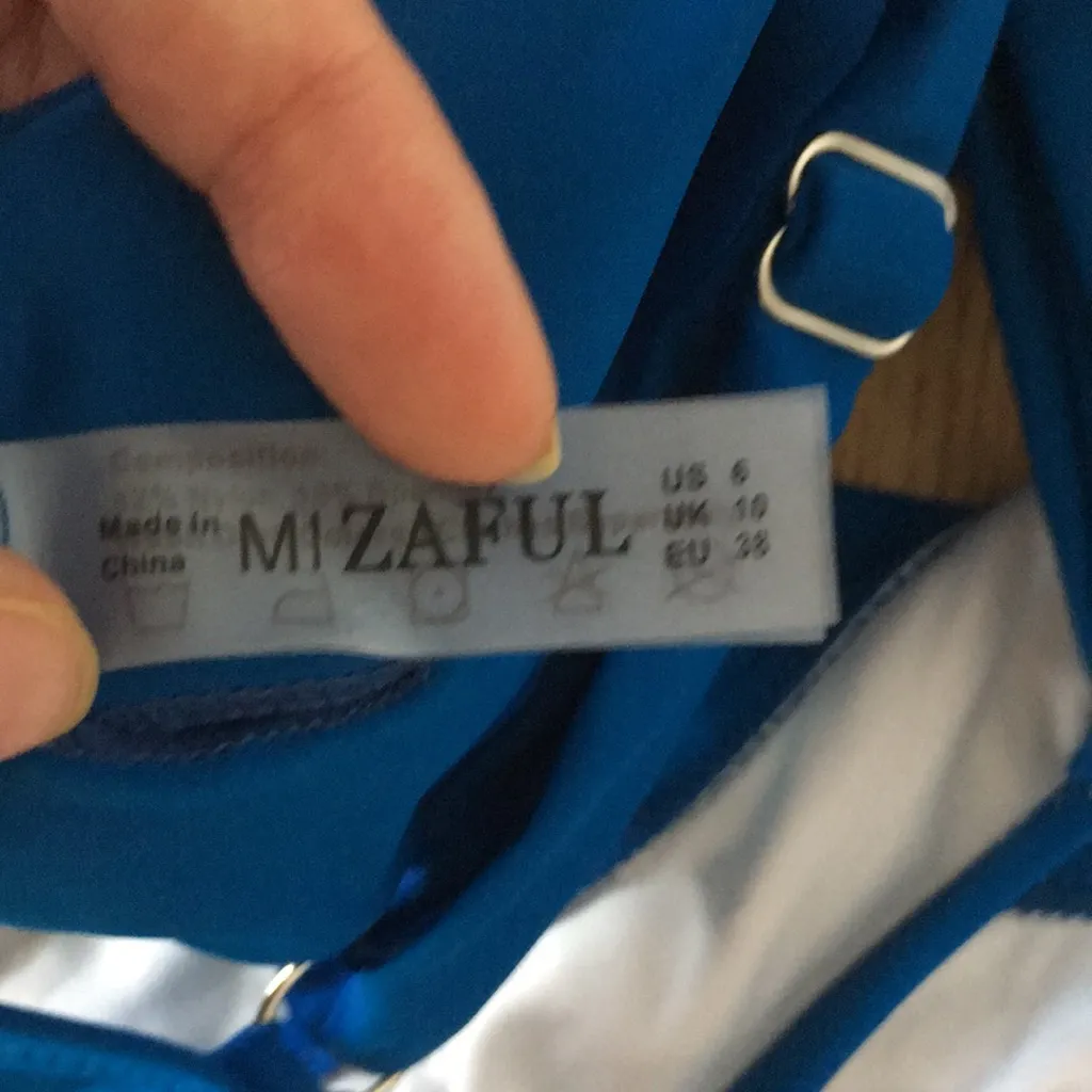 Womens Zaful 2Pc Sexy Bikini Swimsuit Cheeky Tealish Blue Size 6 - Image 6