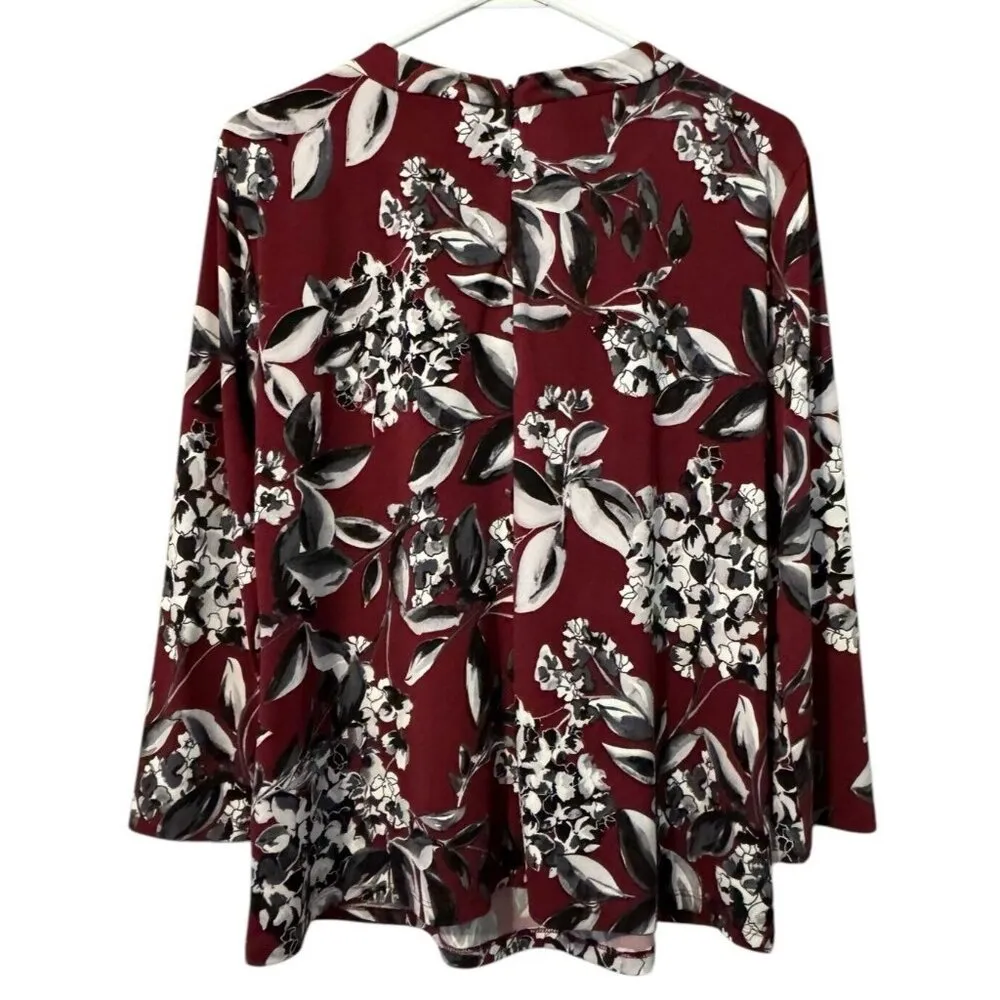 KARL LAGERFELD PARIS Size Measured Blouse Floral Career Professional Office City - Image 2