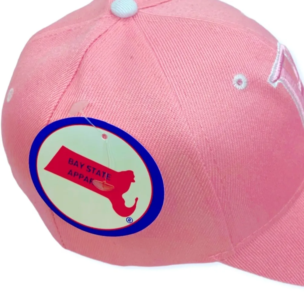 Boston massachusetts pink bay state apparel baseball cap hat women 100% cotton - Image 3