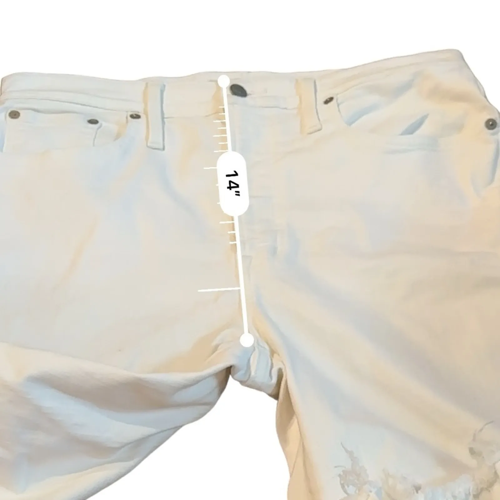 Madewell‎ The Perfect Vintage Crop Jeans in Tile White: Raw-Hem Edition Sz 31 - Image 15