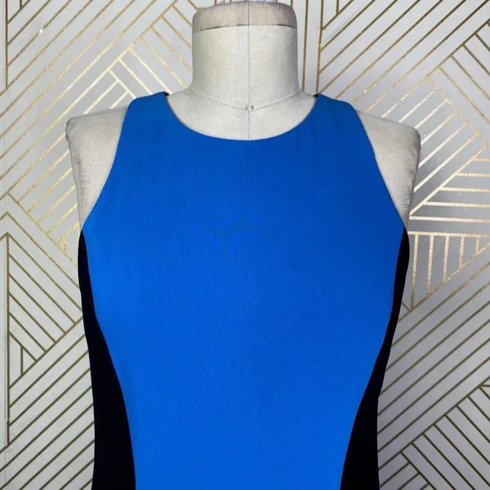Rag and Bone Adeline Colorblock Fit & Flare Dress in Blue & Black Size‎ US 4 - Image 4