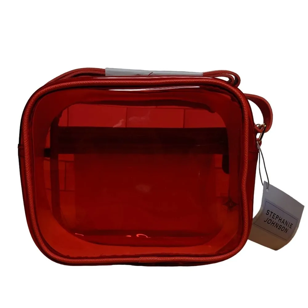 Stephanie Johnson Camera Crossbody Bag Red Translucent New - Image 4
