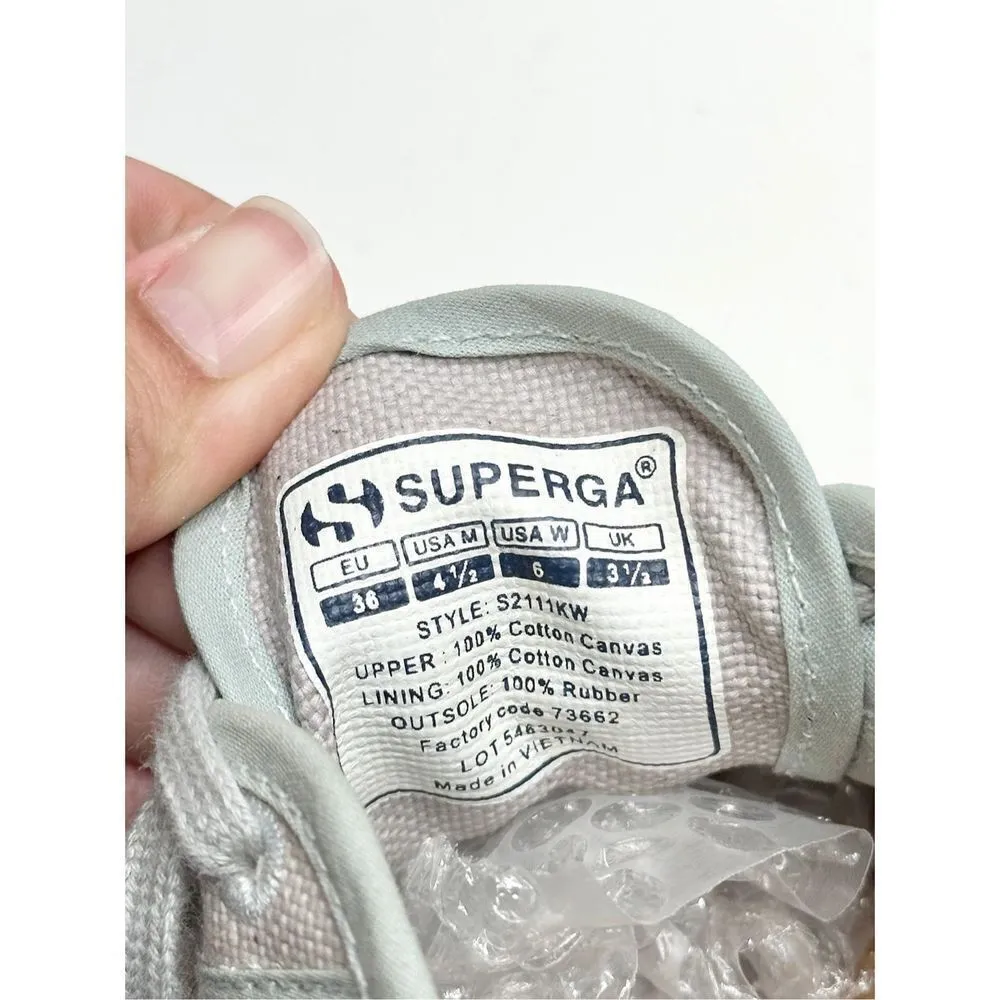 Surperga Sneakers‎ Womens Size 6 Light Green Canvas Lace Up Shoes - Image 8