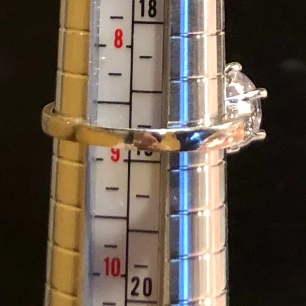 New 10KGF Clear Cubic Zirconia Ring Size 8 3/4 - Image 7