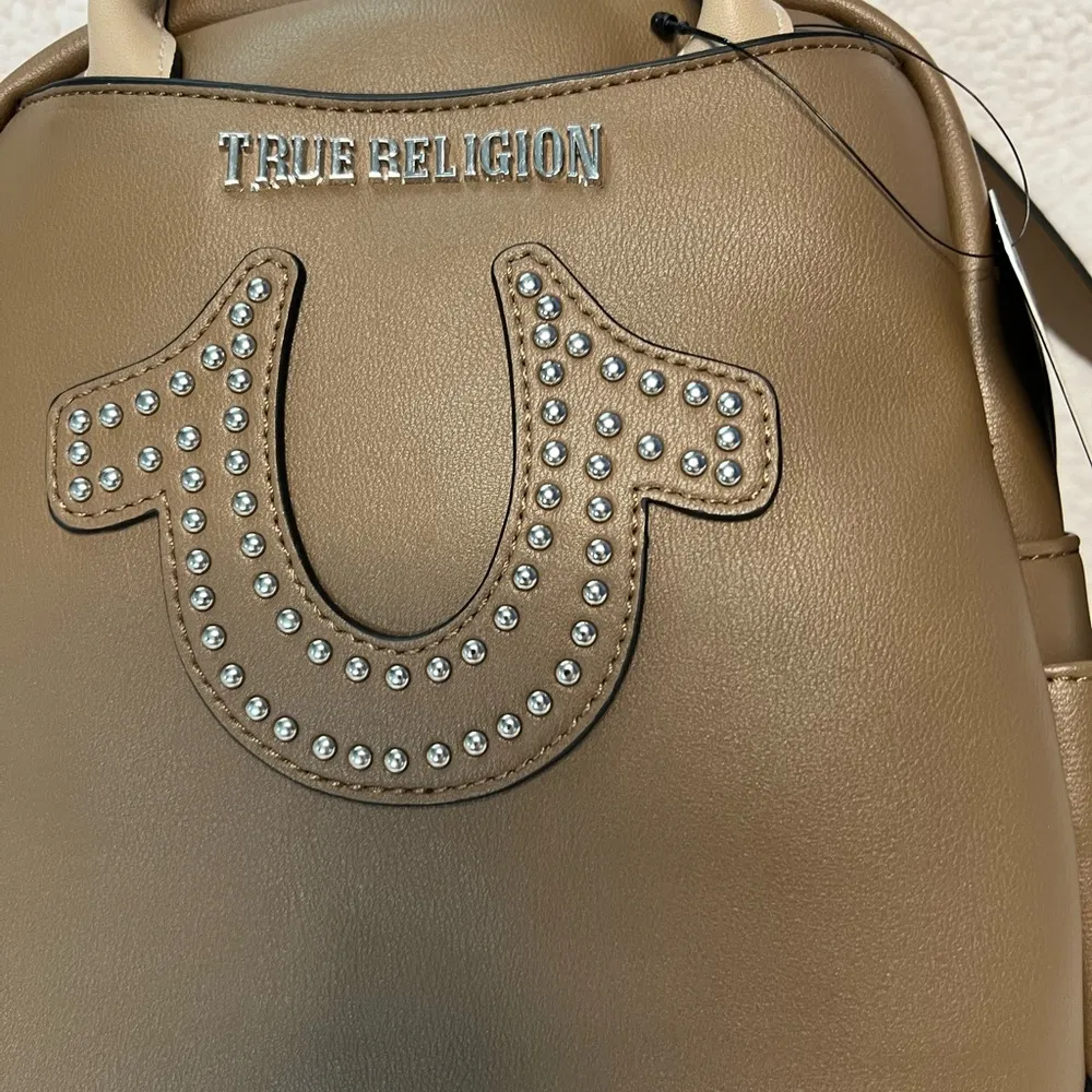 True Religion mini backpack studded light brown Amazon.com: True Religion Mini Backpack, Studded Horseshoe  main image 2