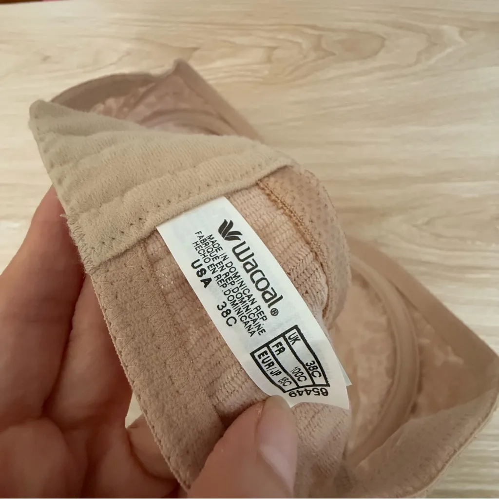 Wacoal 38C Halo Floral Lace Strapless Bra Nude Wired - Image 3