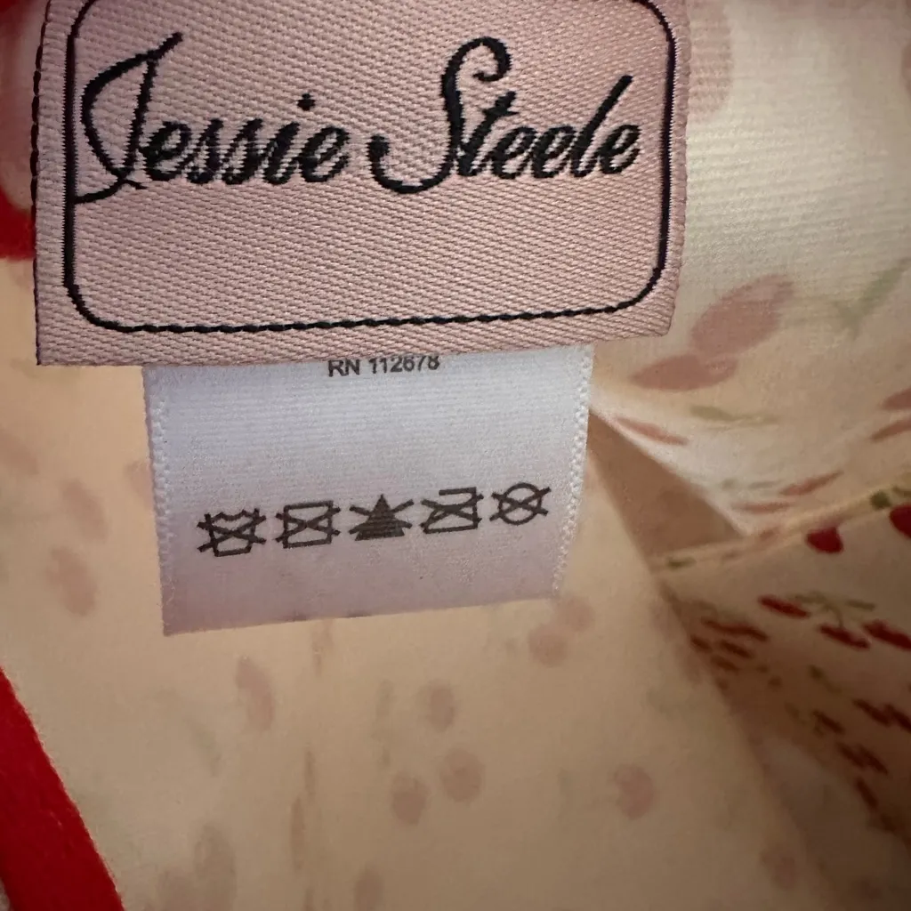 Jessie Steele White Tote Cherry Print NWOT Red - Image 7