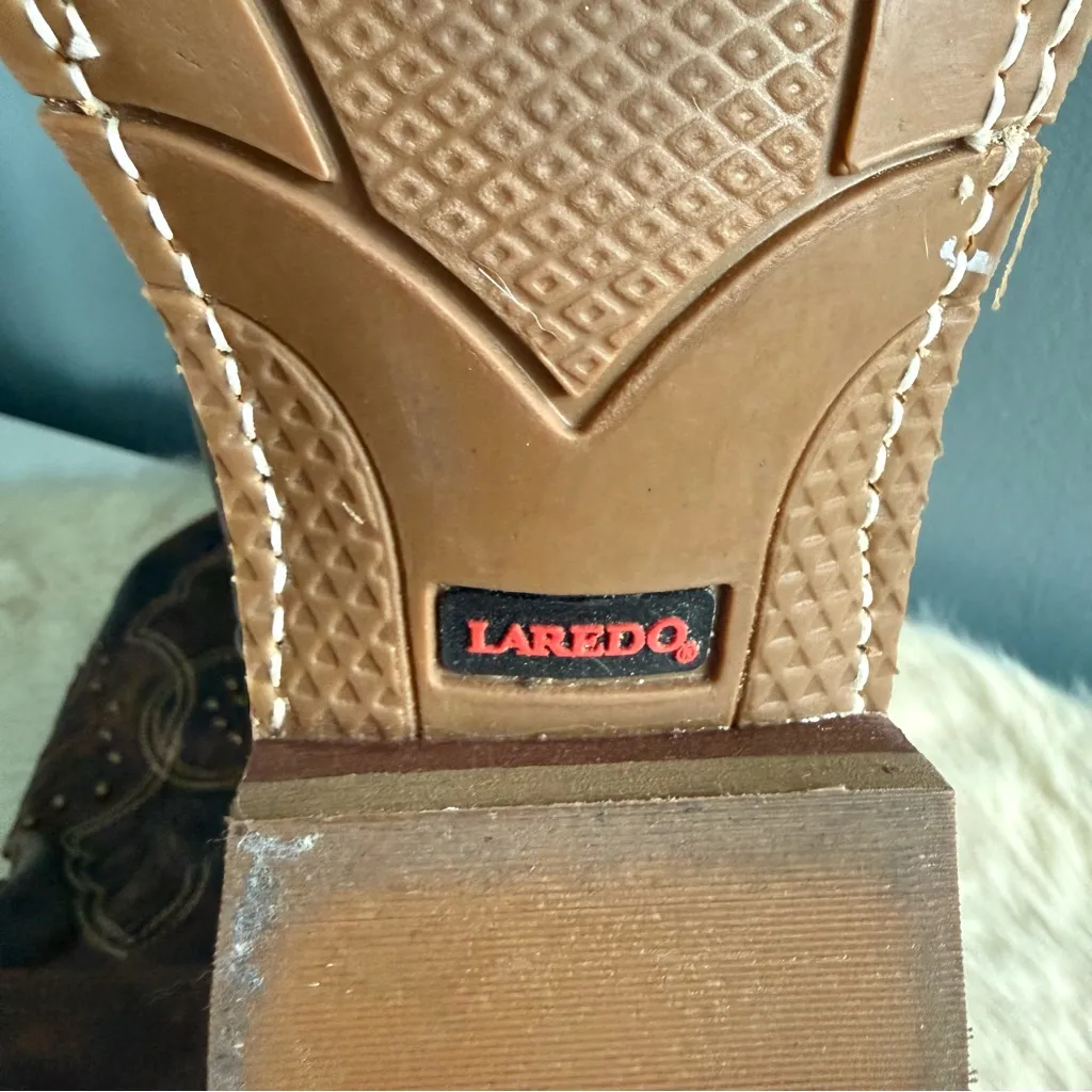 Laredo Women’s Dionne Camel Leather Square Toe Western Boots - Image 8