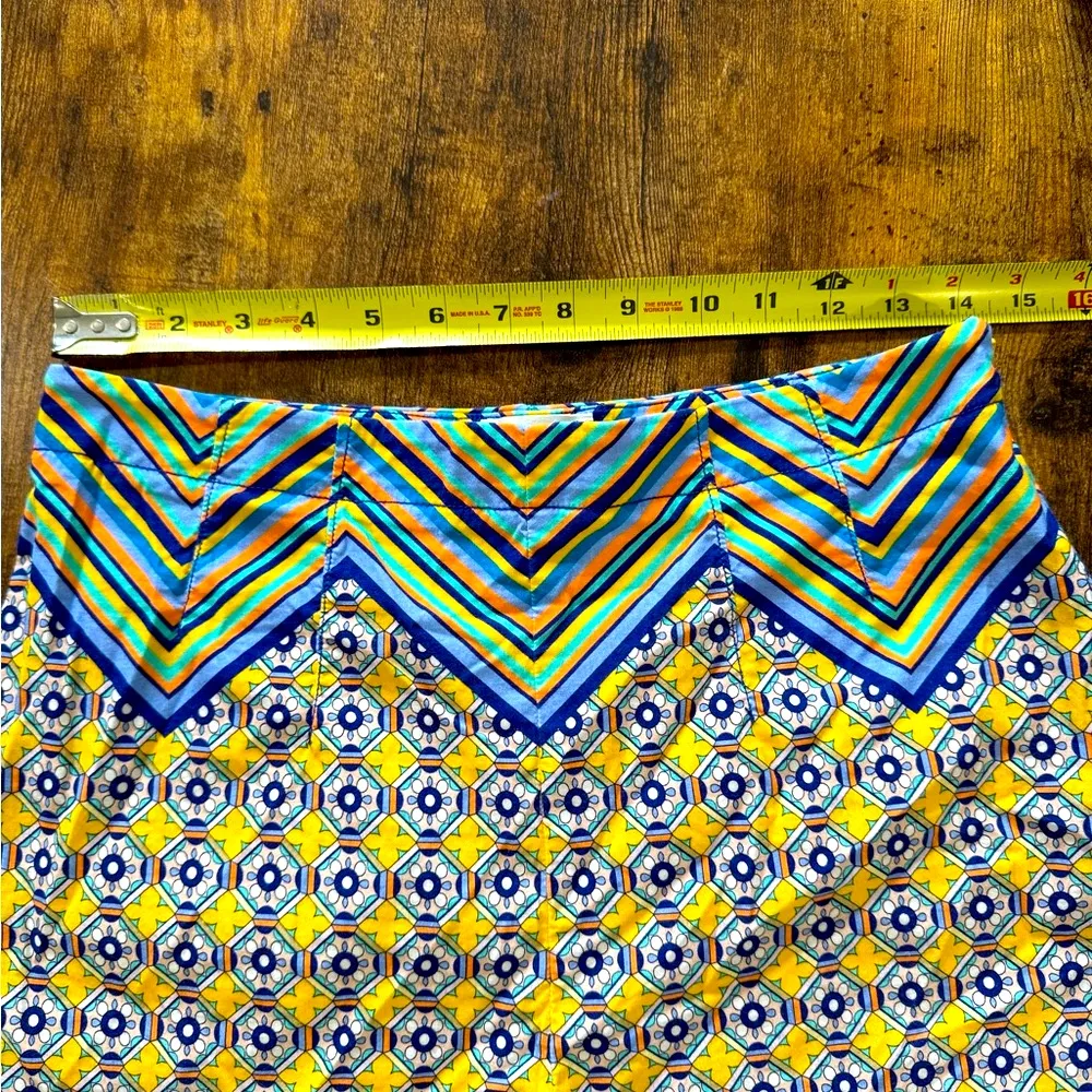 Anthropology Maeve Yellow and Blue High Waist Geometric Shorts Size undefined - Image 10
