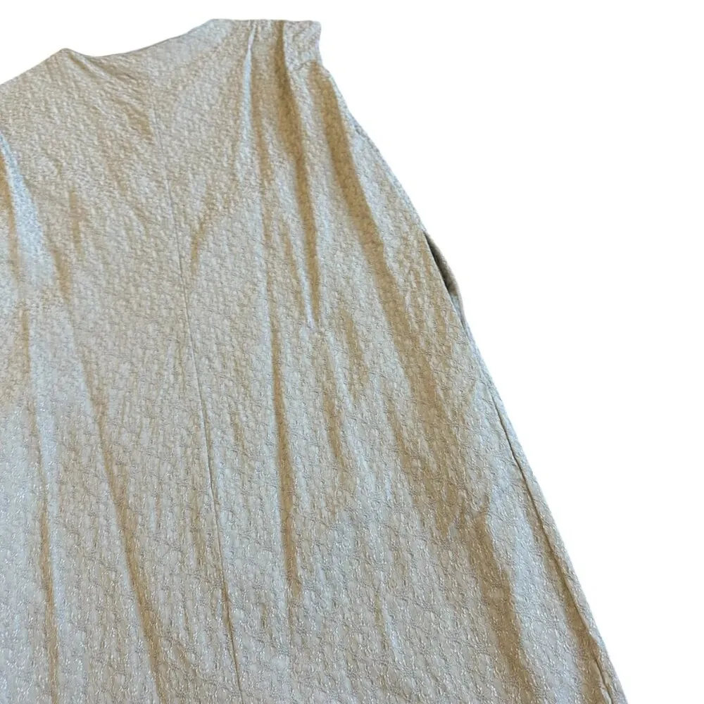 MM Lafleur Grey Sleeveless Textured Shift Dress Crew Neck Size Medium Women's - Image 9