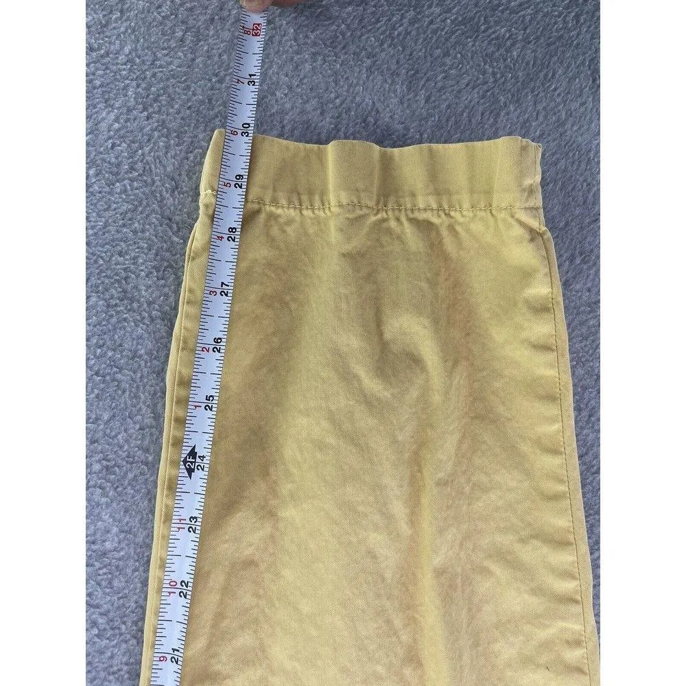 Zara Women's Pants Solid Yellow Size 32 Pleated 100% Cotton - Image 7