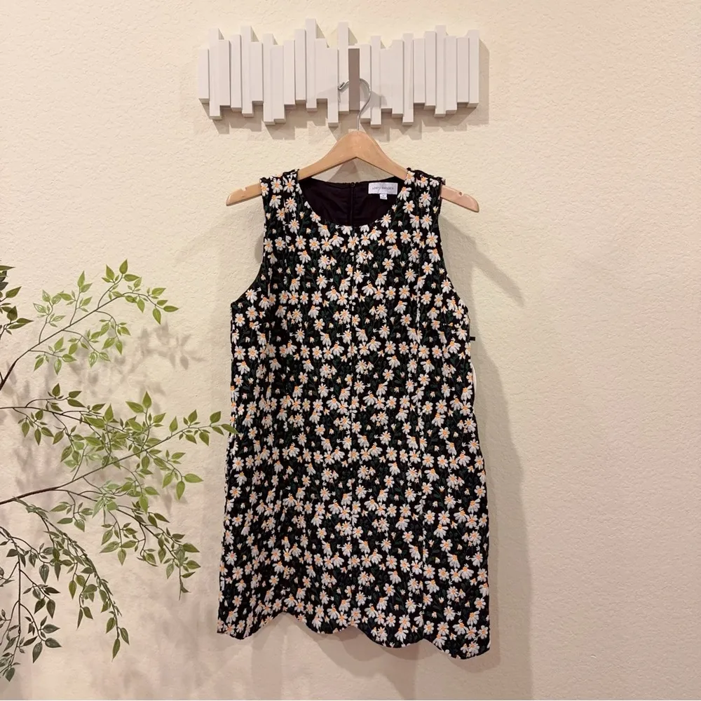 Lost + Wander Chamomile Hills Mini Shift Dress Black White Floral Size M NWT - Image 3