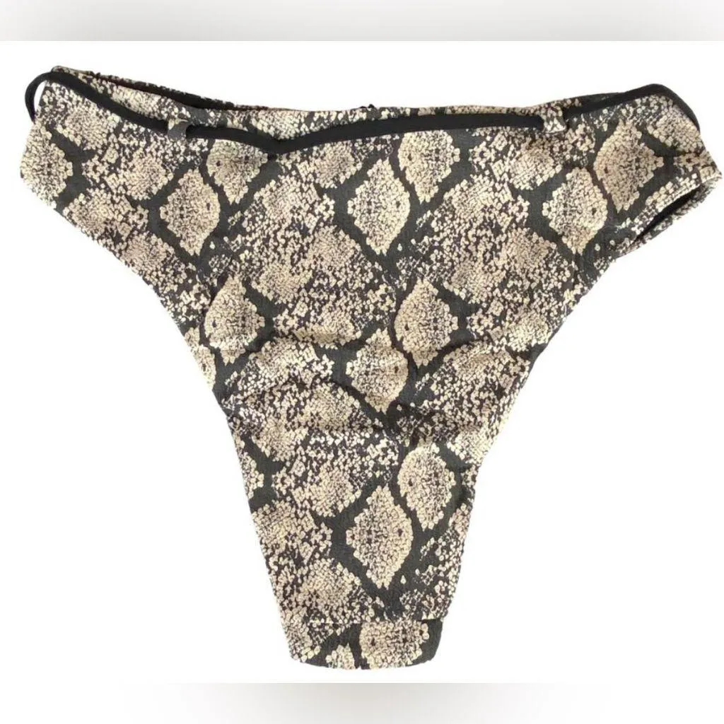 Andie Swim ‘Riviera High Waisted’ Belted Bikini Bottom | Black Snakeskin - NWT - Image 4