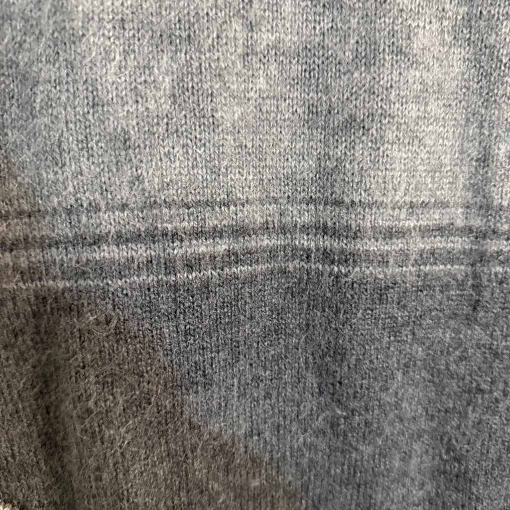 Gray and White Women's Sweater Acrylic Wool Blend Small Hooded Pullover Sweater - Image 7