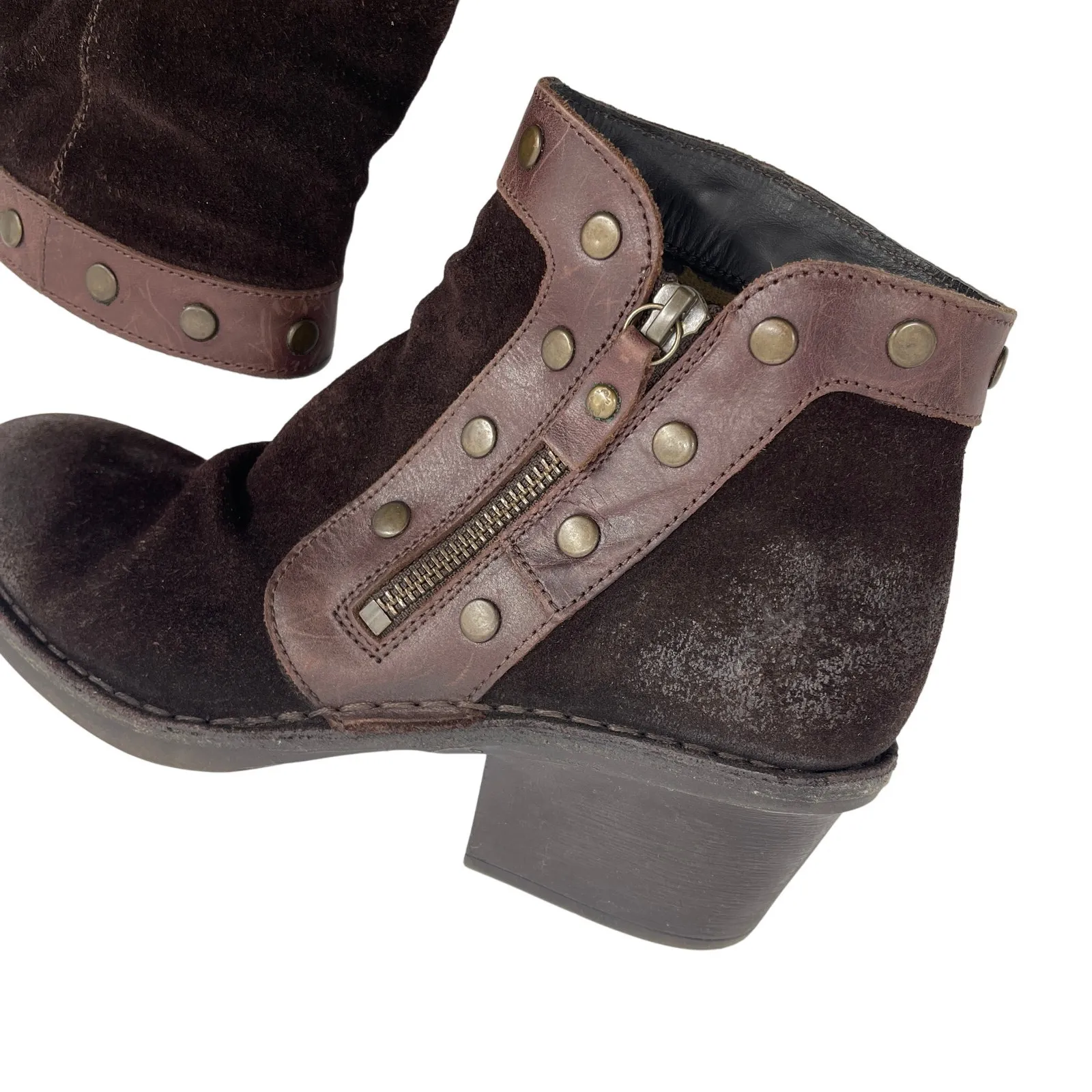 Fly London Duke Ankle Boot Suede Brown Women's Size 39 US 8-8.5 Art to Wear - Image 8