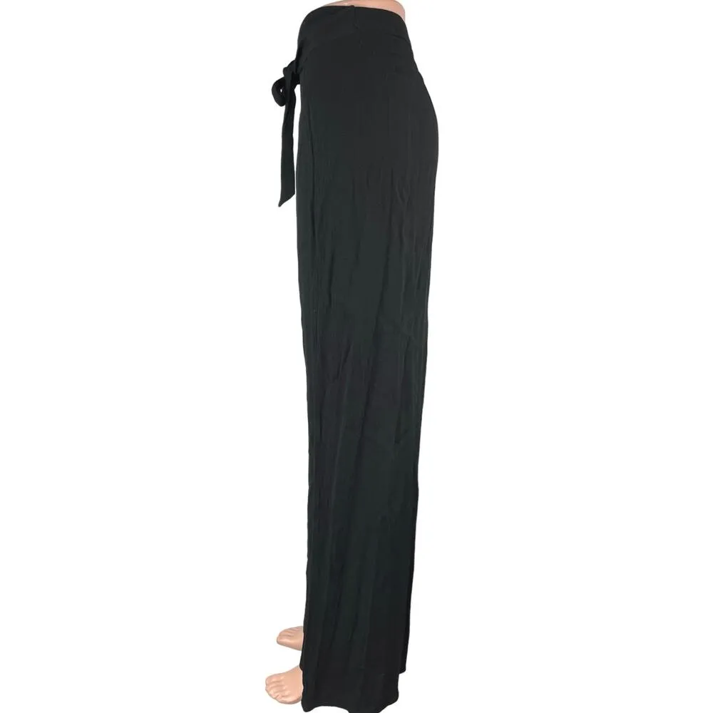 ASTR The Label Black High Waisted Tie Waist Straight Leg Trouser Pants Size XS - Image 2