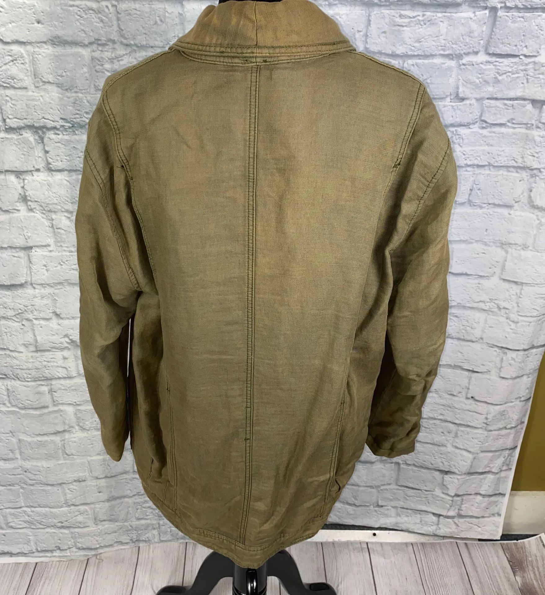 Free People oversize coat low cut collar 1 button close sz S - Image 12