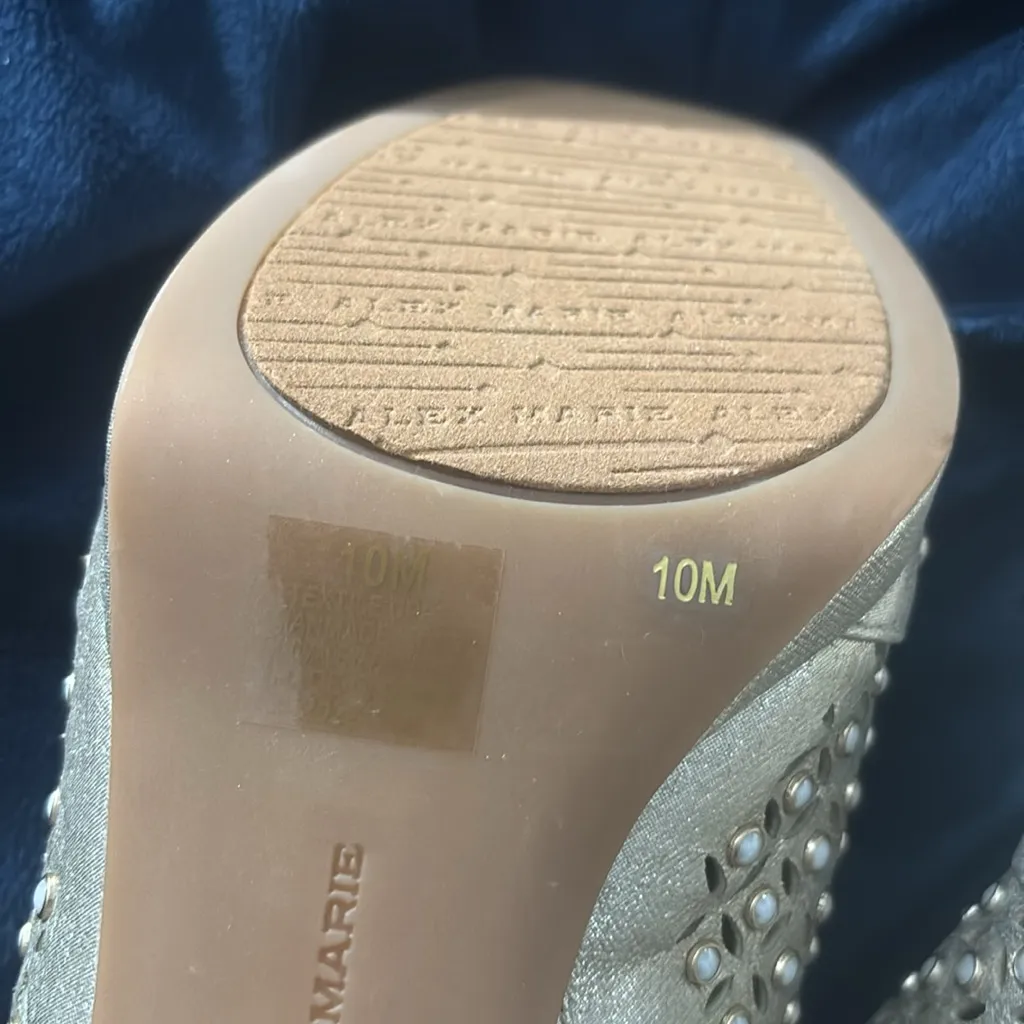 NWOT Cecilia Shimmer Pearl Embellished Platform Dress Sandals - Image 8