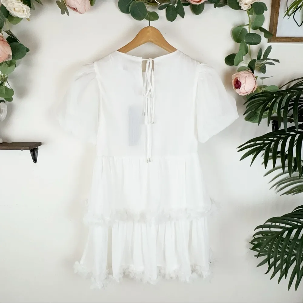 Elliatt NWT Ondine Babydoll Mini Dress in White Ivory Size Small - Image 6