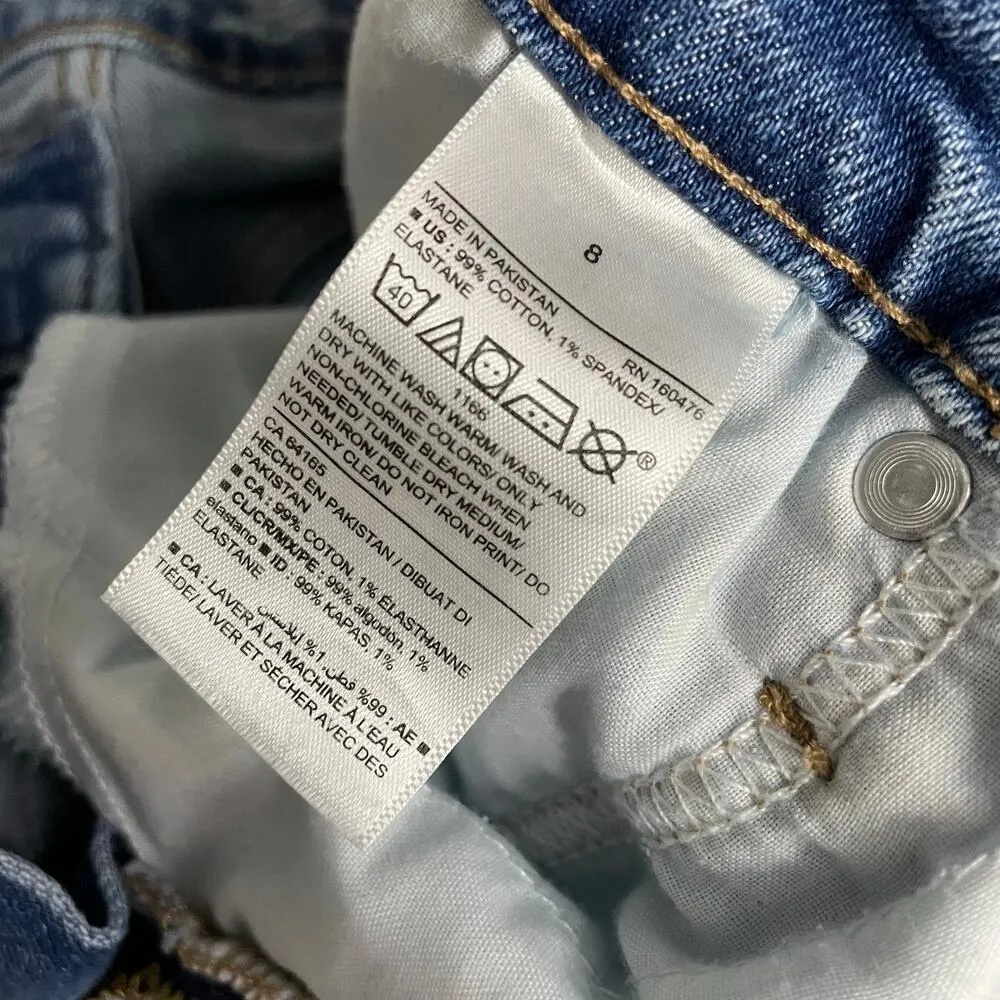 Old Navy Sky Hi Extra High Rise Straight Leg Raw Hem Ankle Stretch Jeans women 8 - Image 12