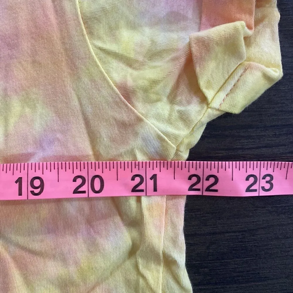 The Simpsons Women's Coral Tie Dye Graphic Tee Shirt Crew Neck Size X - Image 7